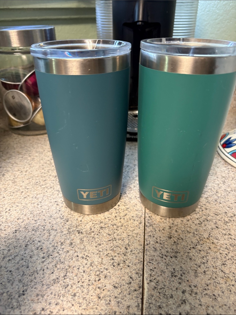 Yeti Twin Rambler Tumblers in Teal & Sea Green